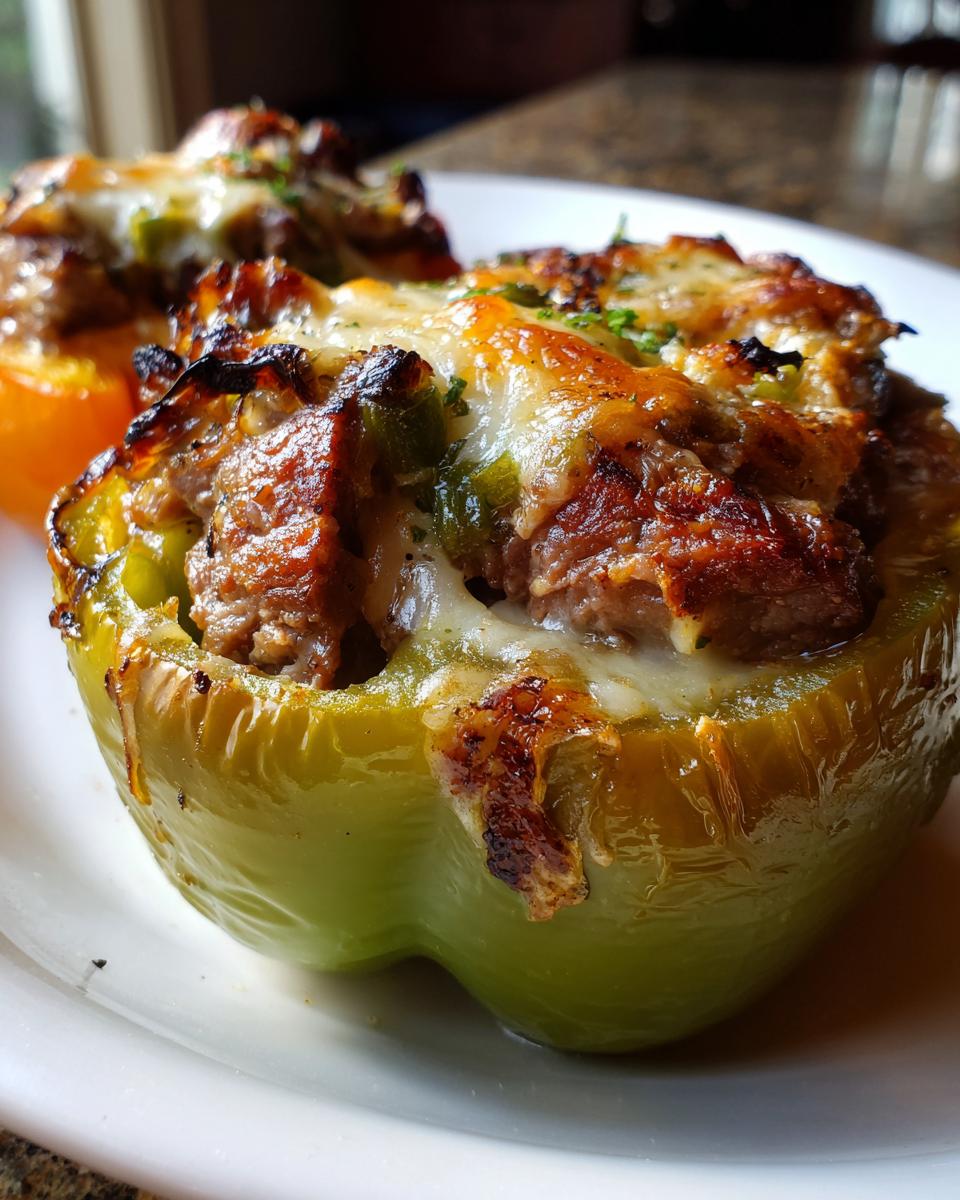 Philly Cheesesteak Stuffed Peppers - detail 2