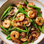 Shrimp Asparagus Mushroom Stir Fry