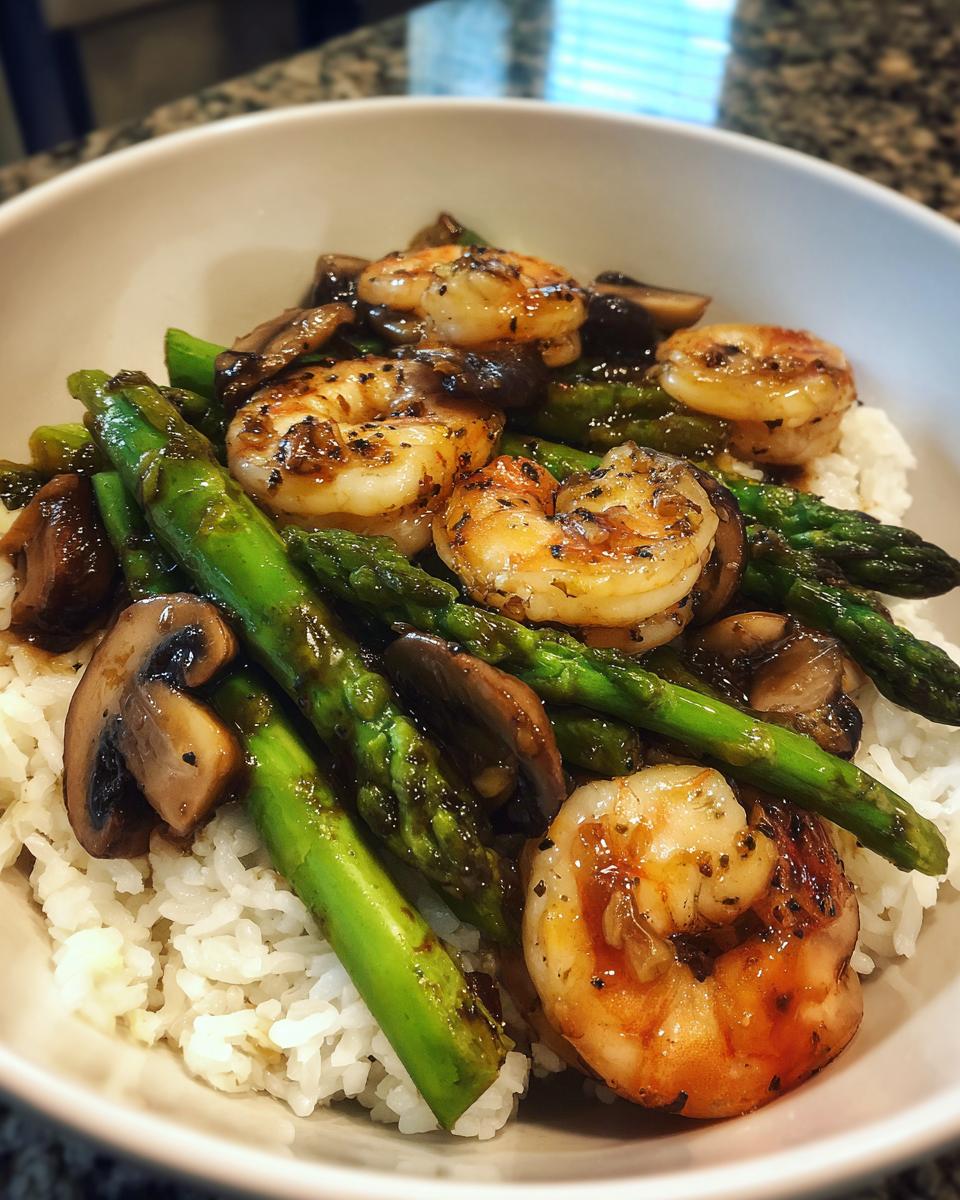 Shrimp Mushroom Stir Fry Bowl - detail 1