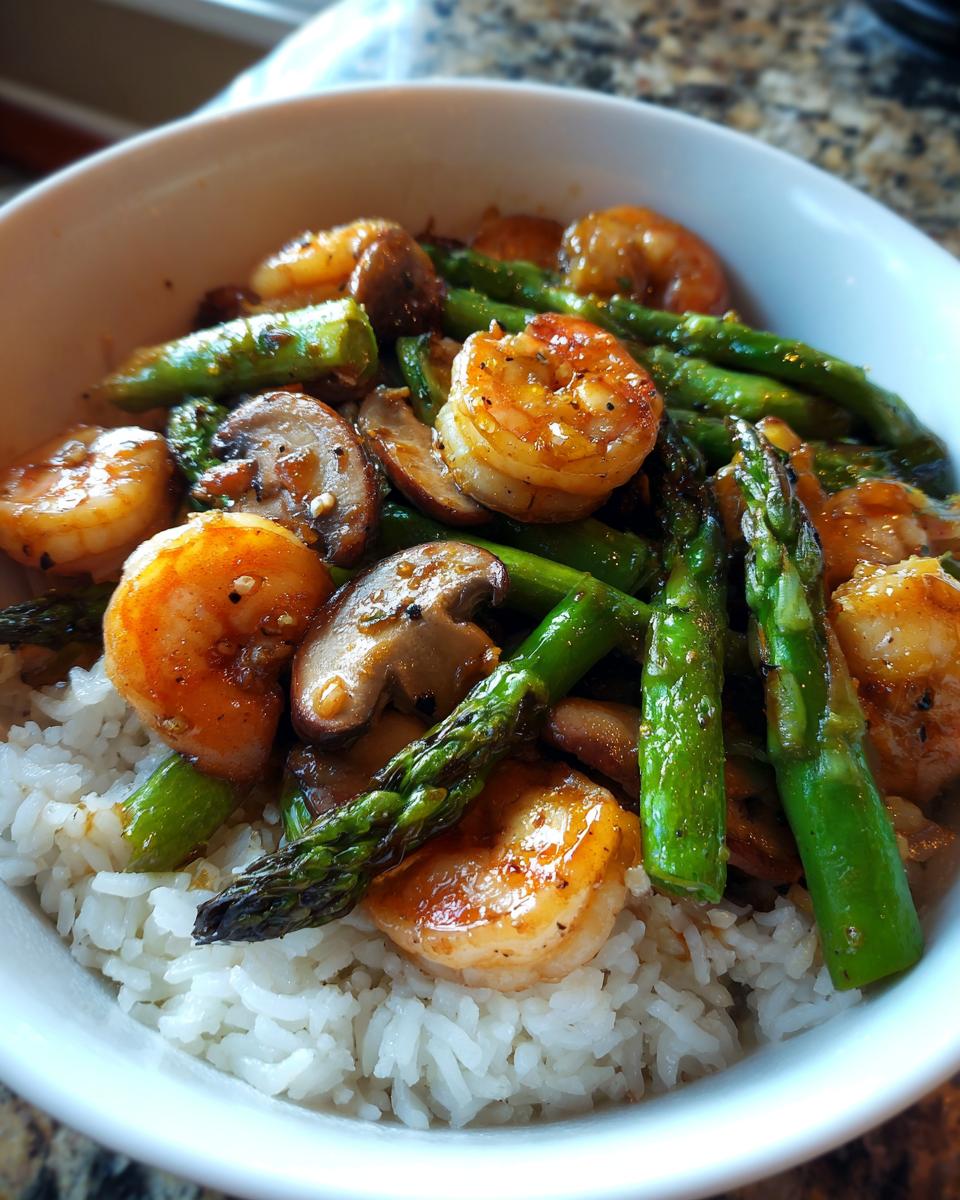 Shrimp Mushroom Stir Fry Bowl - detail 2