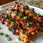 Spicy Honey Garlic Chicken Skewers