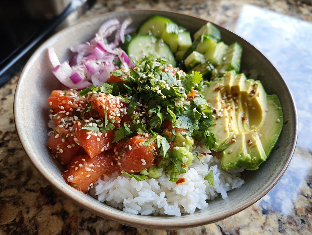 Spicy Salmon Coconut Rice Bowl - detail 1