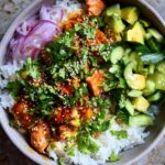 Spicy Salmon Coconut Rice Bowl
