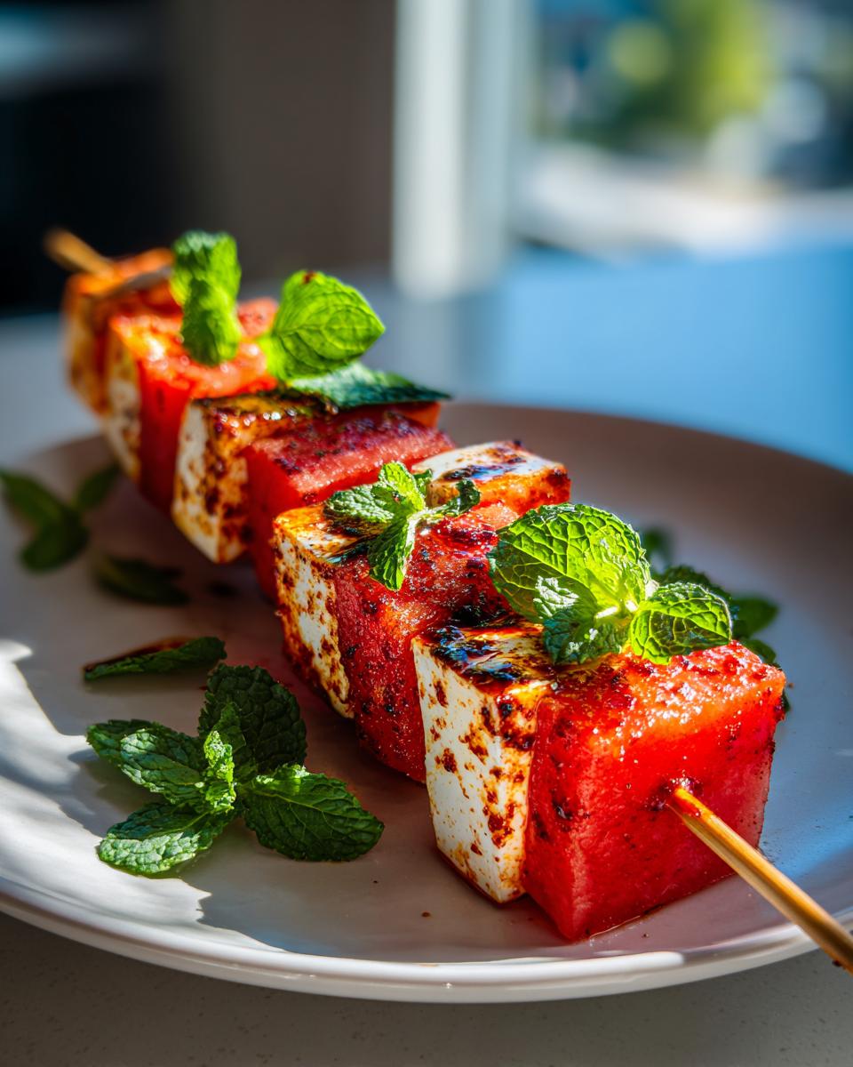 Sweet & Spicy Tajin Watermelon Feta Skewers - detail 1