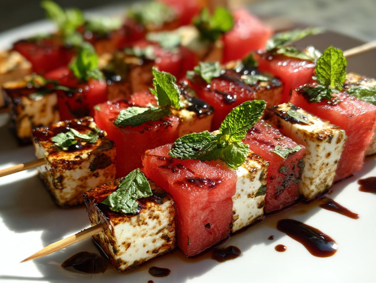 Sweet & Spicy Tajin Watermelon Feta Skewers - detail 2