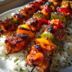 Teriyaki Chicken Skewers with Rice