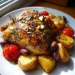 baked mediterranean chicken potatoes herbs easy dinner