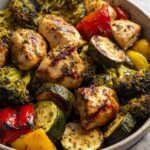 balsamic chicken roasted vegetable bowl simple dinner