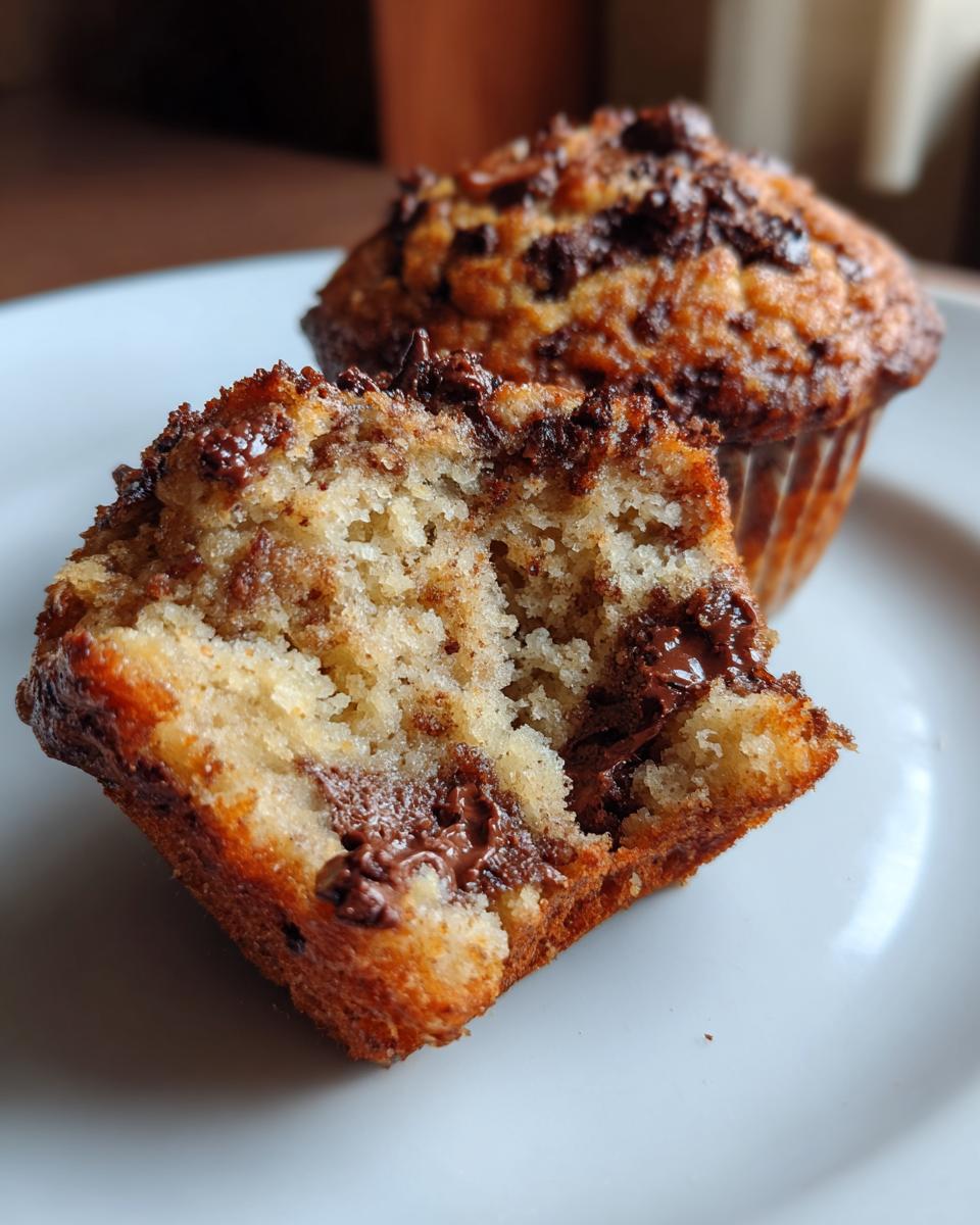 banana chocolate chip muffins - detail 1