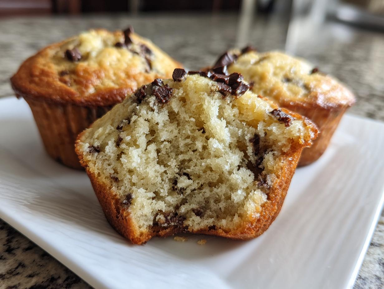 banana chocolate chip muffins - detail 2