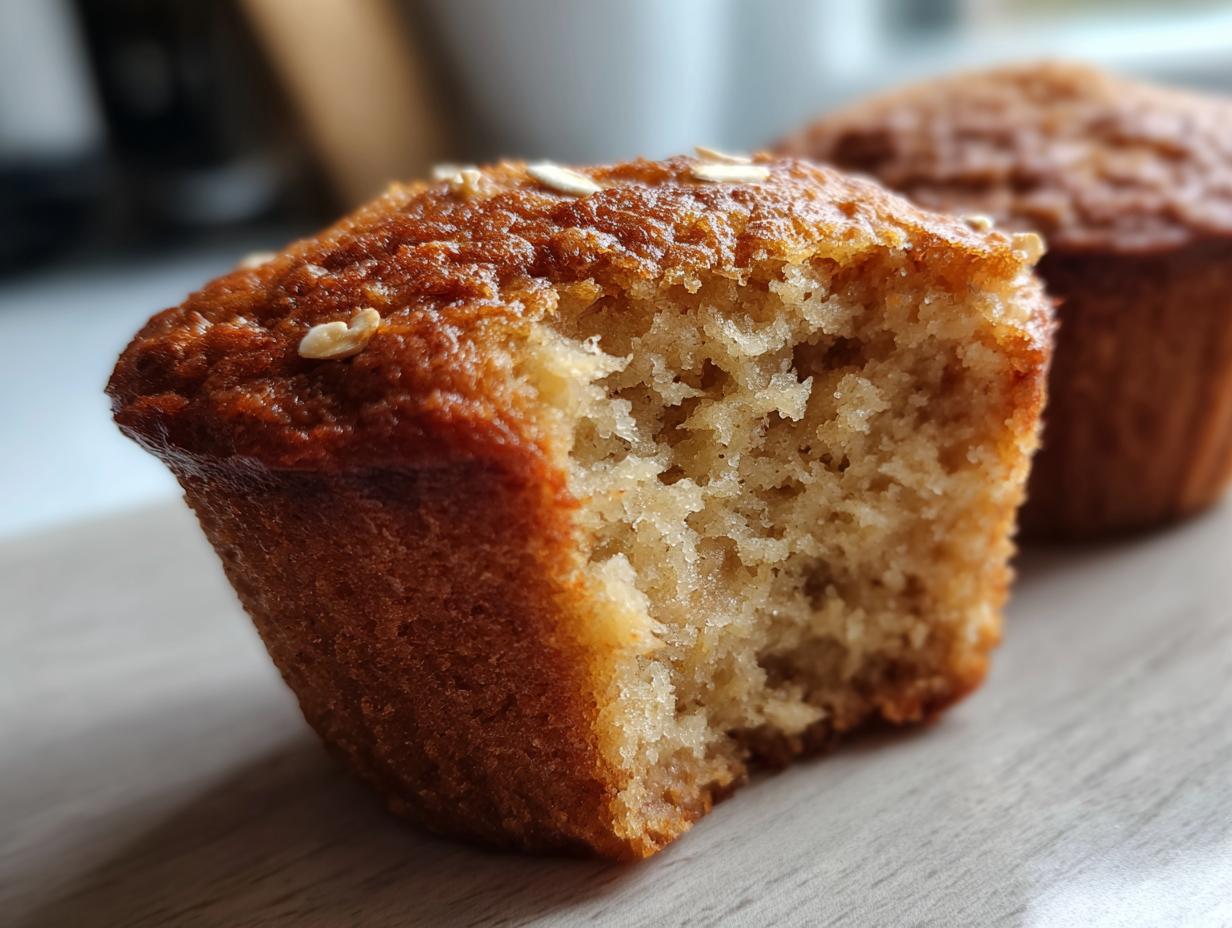 banana oat breakfast muffins healthy snack - detail 1