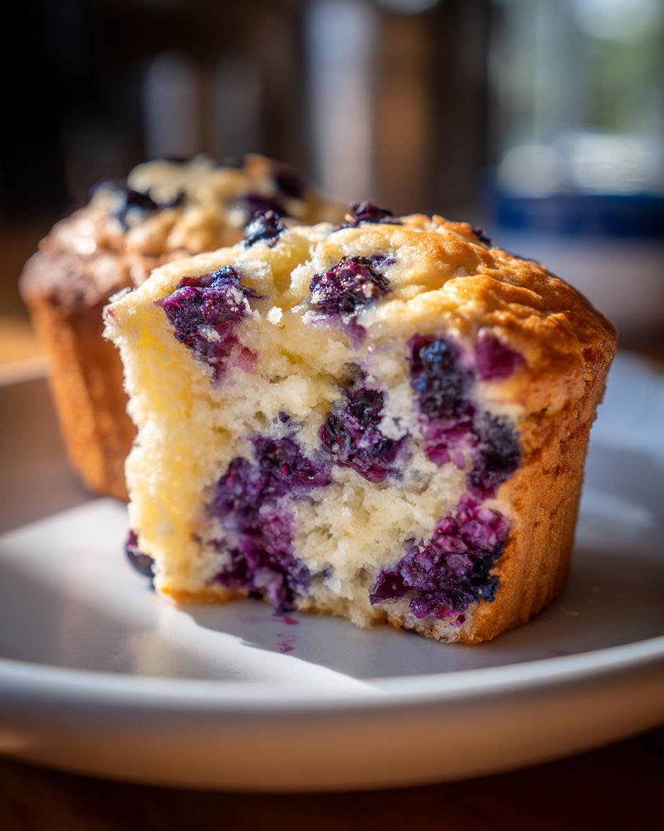 blueberry greek yogurt muffins fluffy soft - detail 2