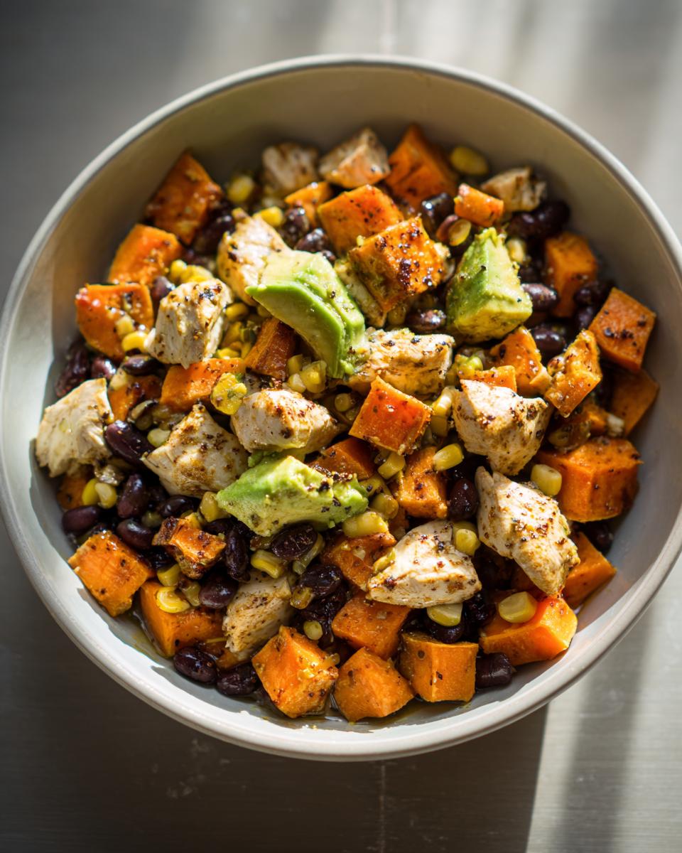 chicken sweet potato bowl - detail 1