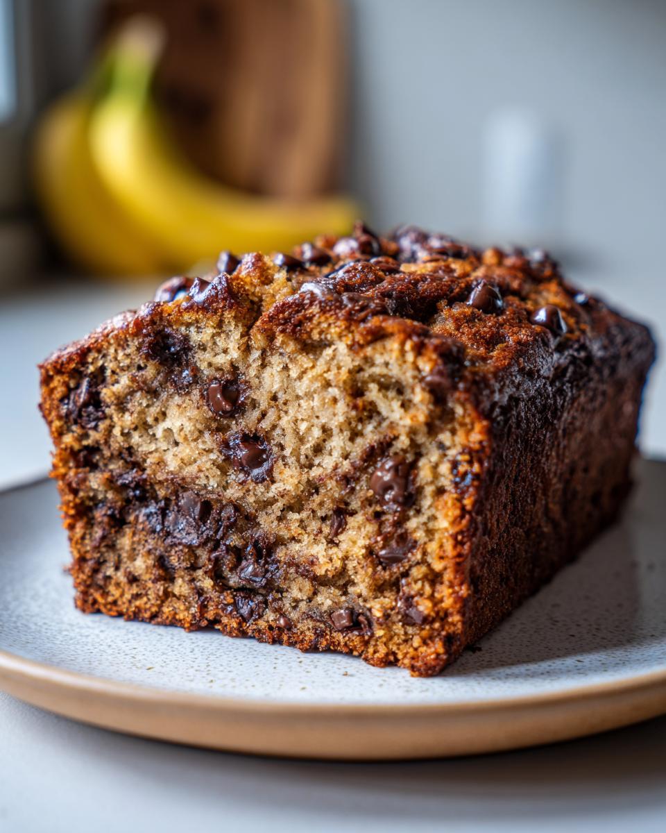 chocolate chip banana bread moist soft - detail 1