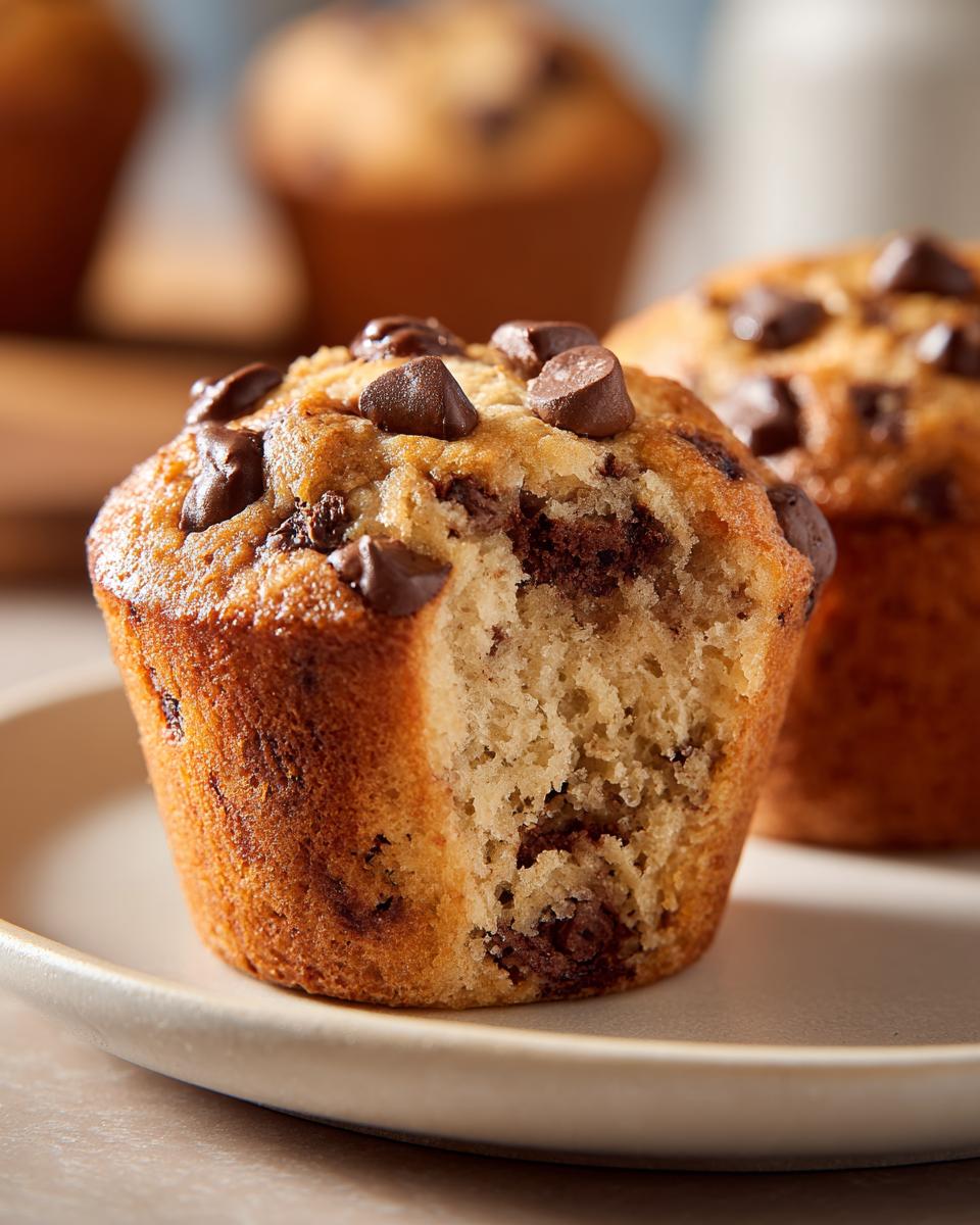 chocolate chip muffins - detail 1