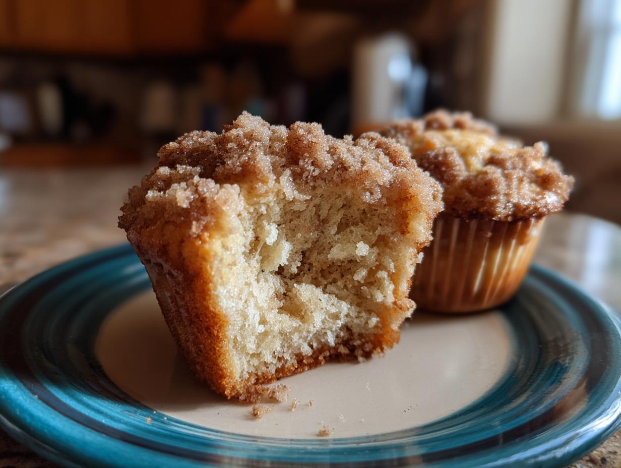 cinnamon streusel greek yogurt muffins bakery style - detail 2
