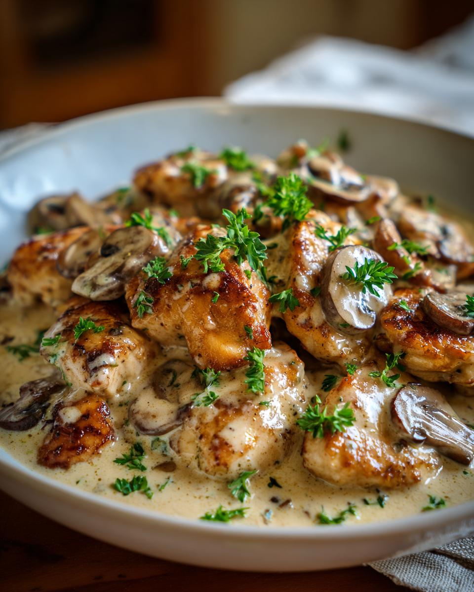 creamy mushroom chicken - detail 1