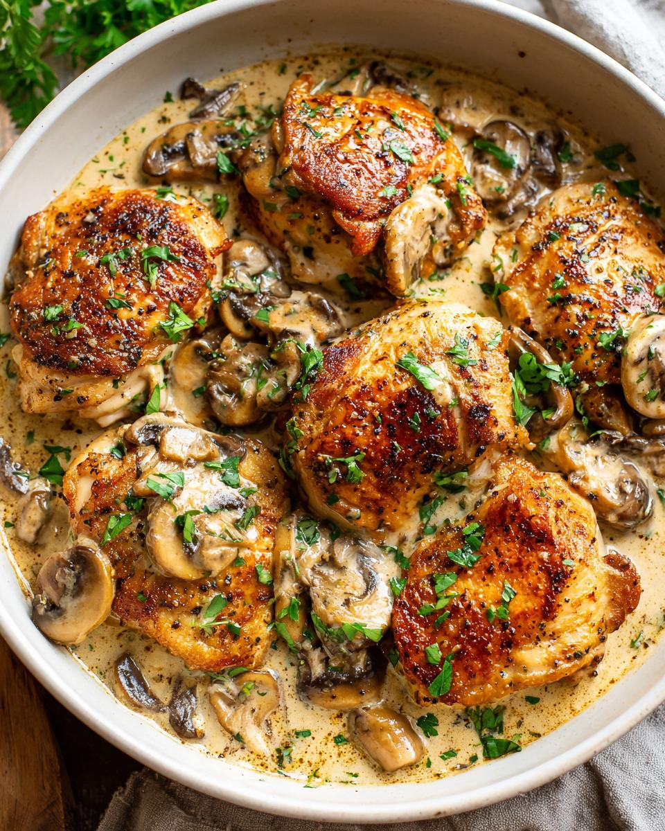 creamy mushroom chicken - detail 2