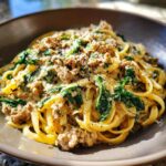 creamy spinach turkey pasta easy comfort meal