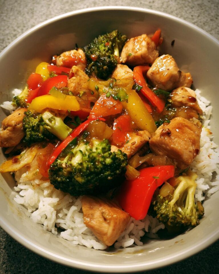 garlic chicken veggie bowl