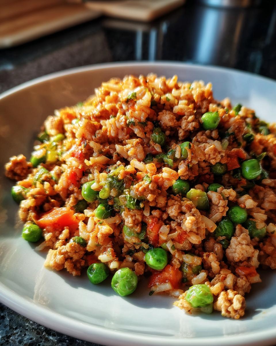 garlic herb ground turkey rice skillet easy meal - detail 2