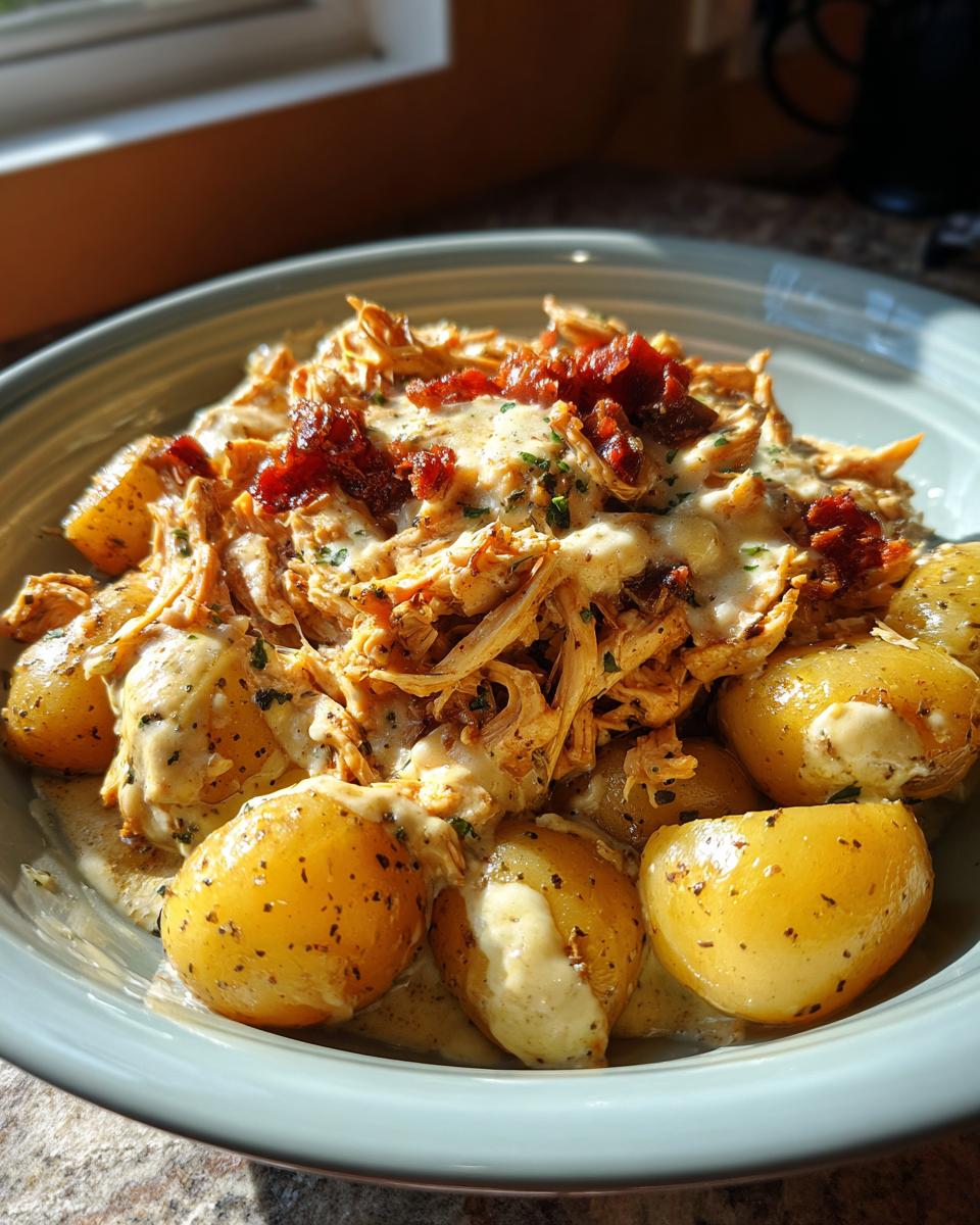 garlic parmesan crockpot chicken potatoes - detail 1