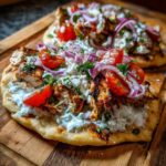 greek chicken flatbread tzatziki quick dinner recipe