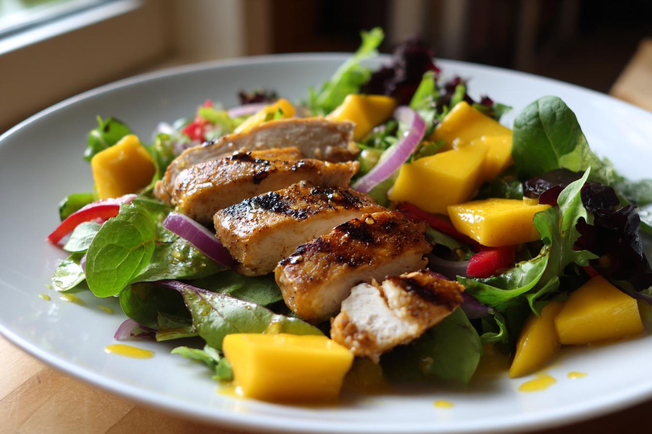 grilled chicken mango salad fresh protein meal - detail 1