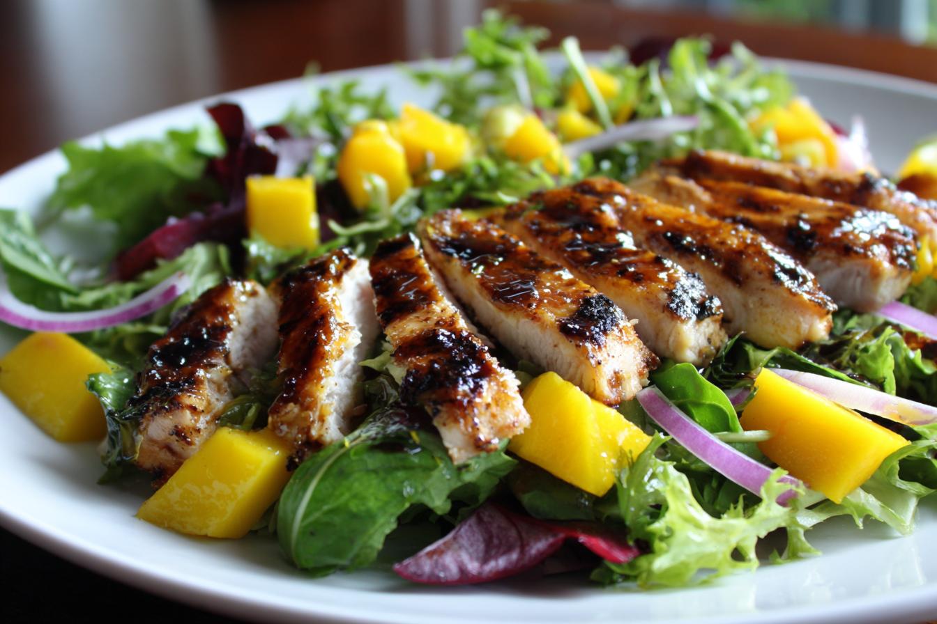 grilled chicken mango salad fresh protein meal - detail 2