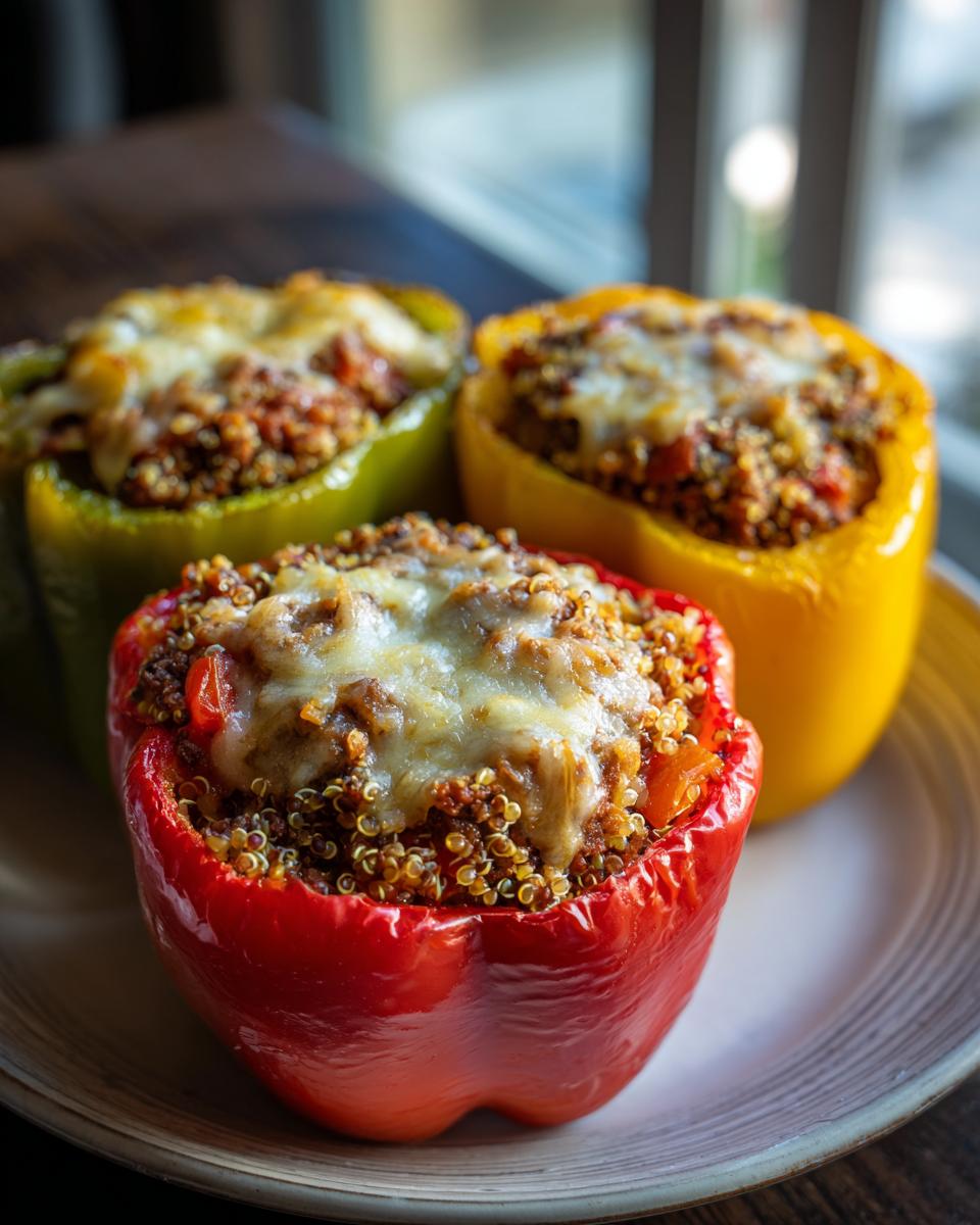 ground turkey stuffed bell peppers healthy dinner - detail 2