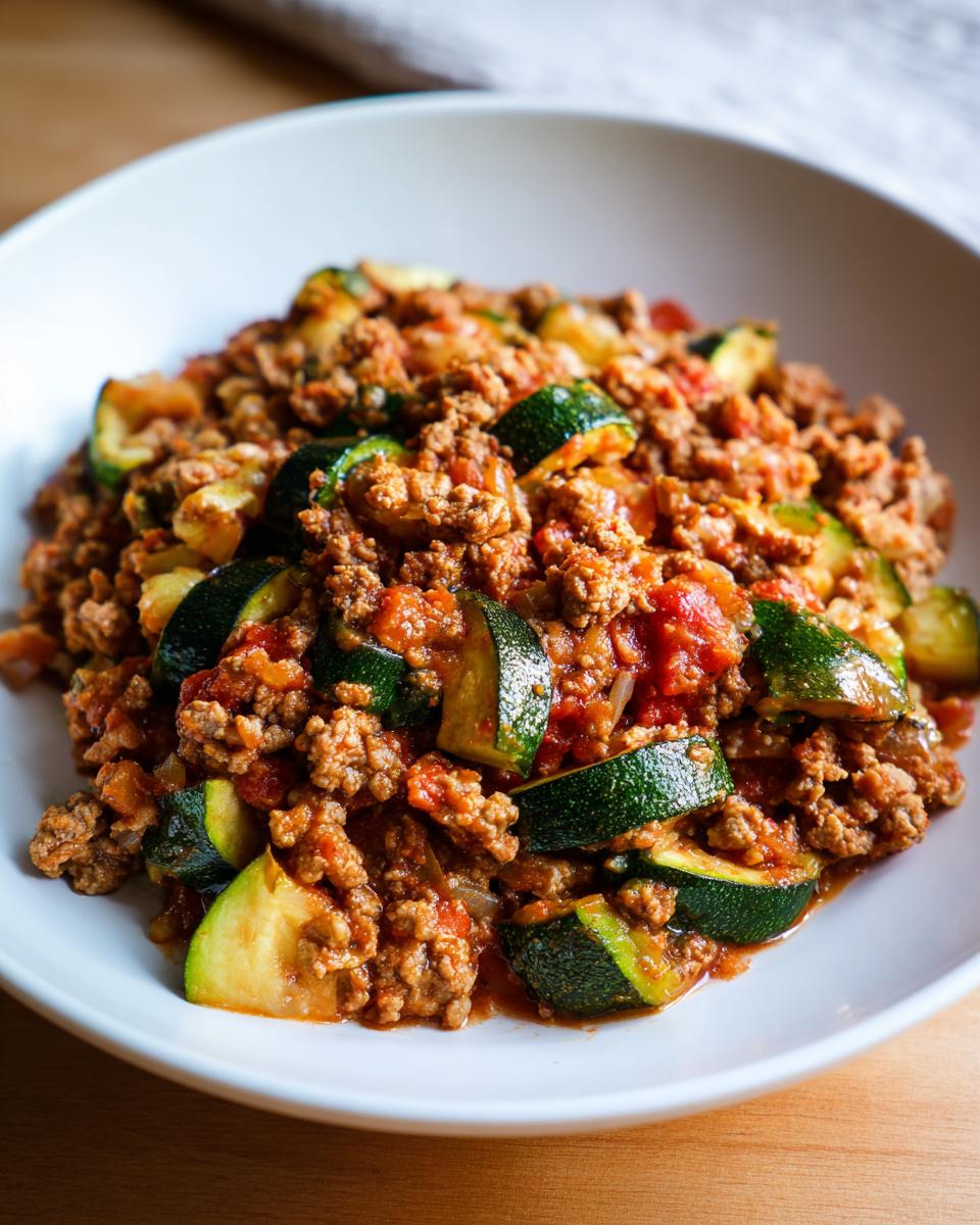 ground turkey zucchini skillet healthy dinner - detail 2