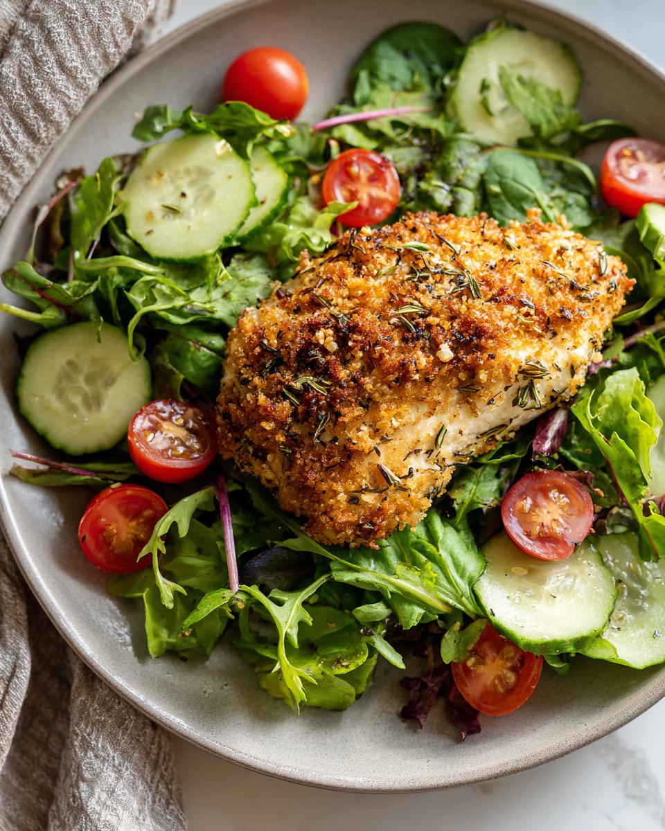 Unbelievably Good: Herb Crusted Chicken with Mixed Greens – 40 Mins!