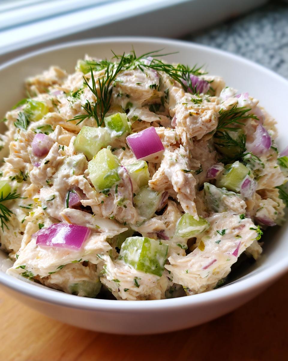 high protein greek yogurt chicken salad light recipe - detail 1