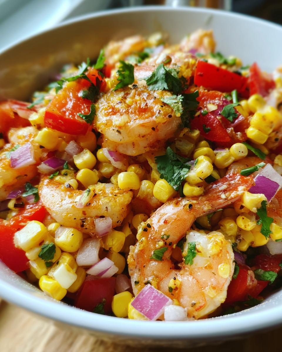 high protein shrimp corn salad fresh summer meal - detail 1