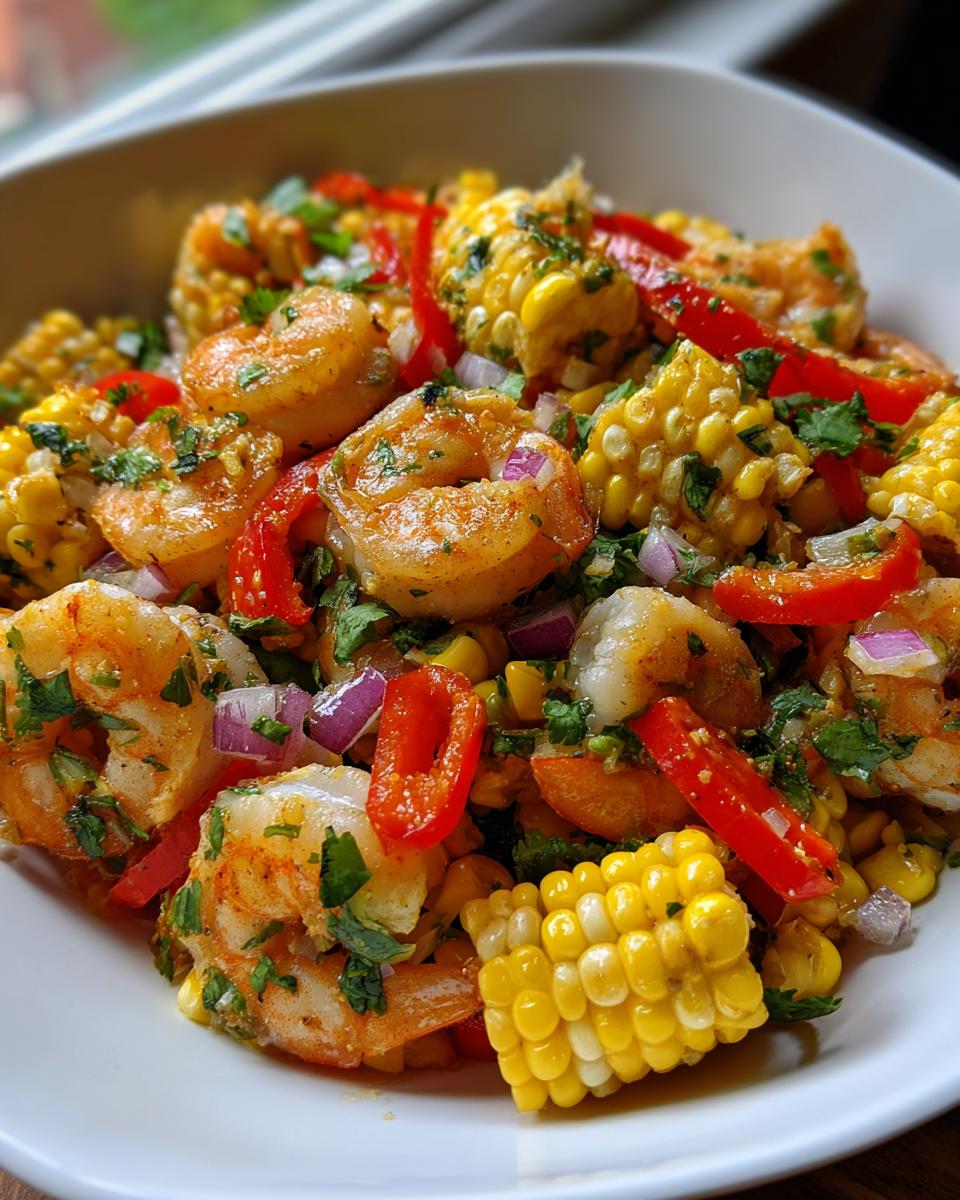 high protein shrimp corn salad fresh summer meal - detail 2