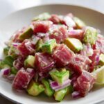high protein tuna avocado salad healthy lunch