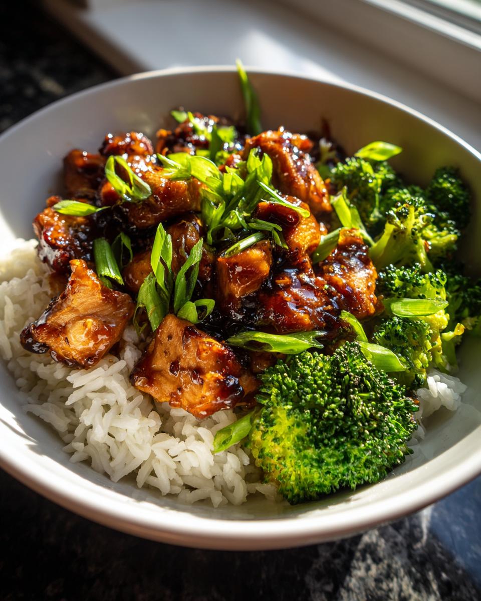 honey garlic chicken rice bowl healthy - detail 1