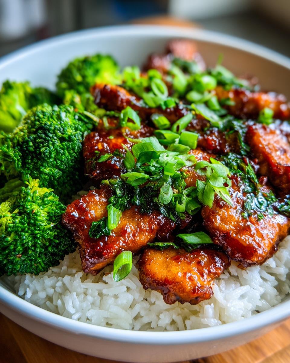 honey garlic chicken rice bowl healthy - detail 2
