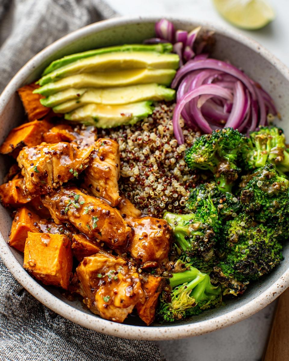 maple dijon chicken sweet potato bowl - detail 1