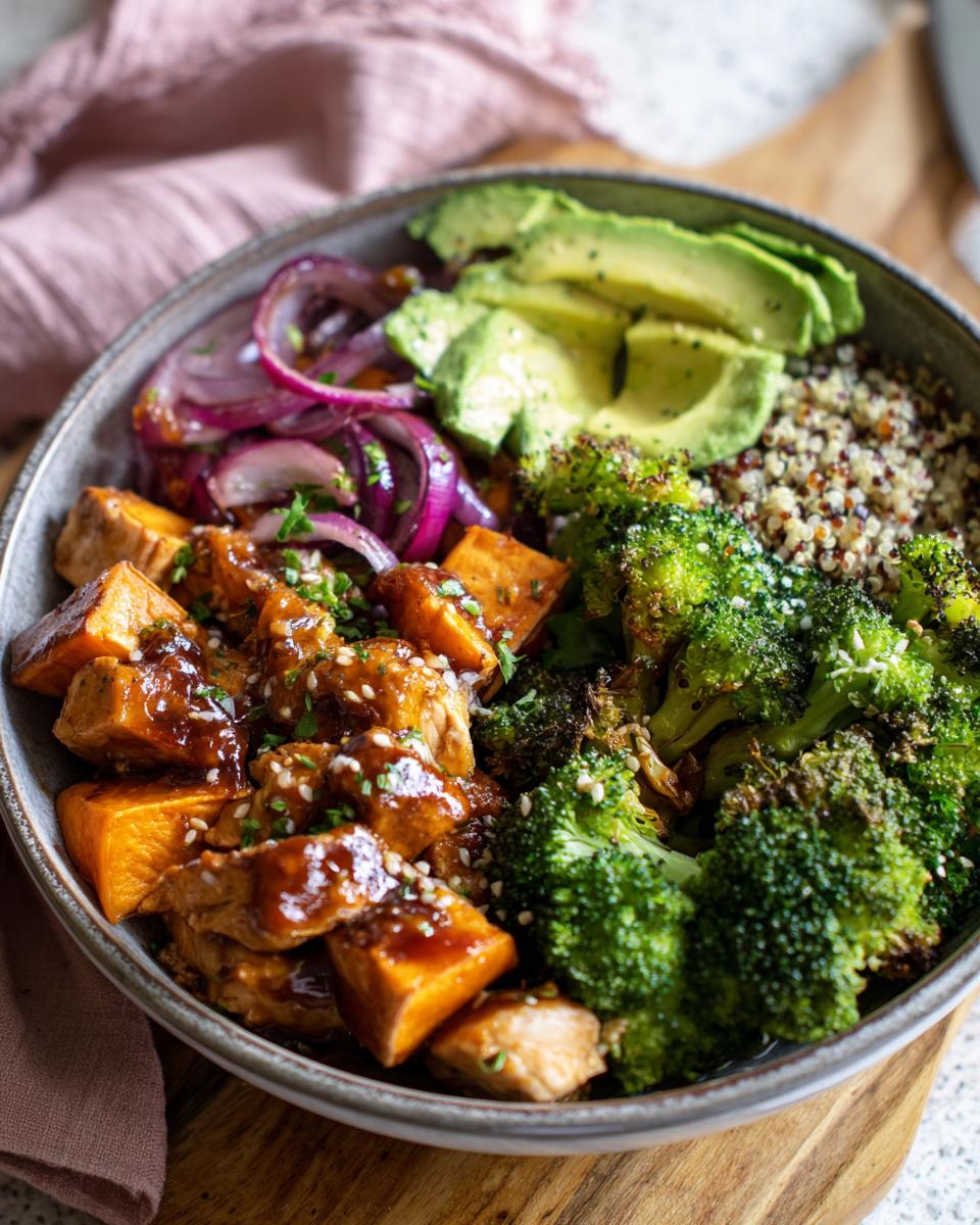 maple dijon chicken sweet potato bowl - detail 2