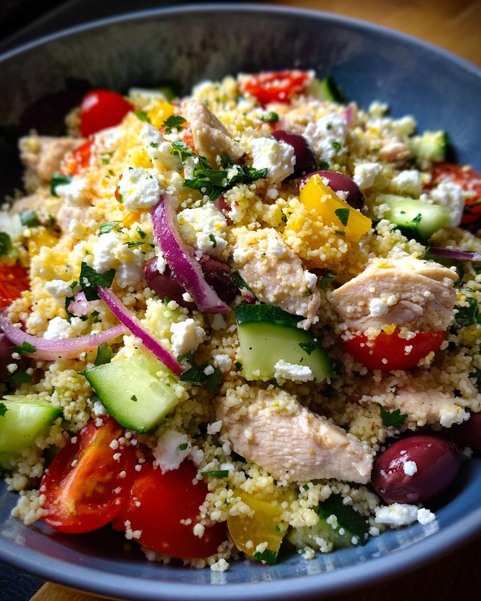 mediterranean chicken couscous bowl fresh healthy - detail 1