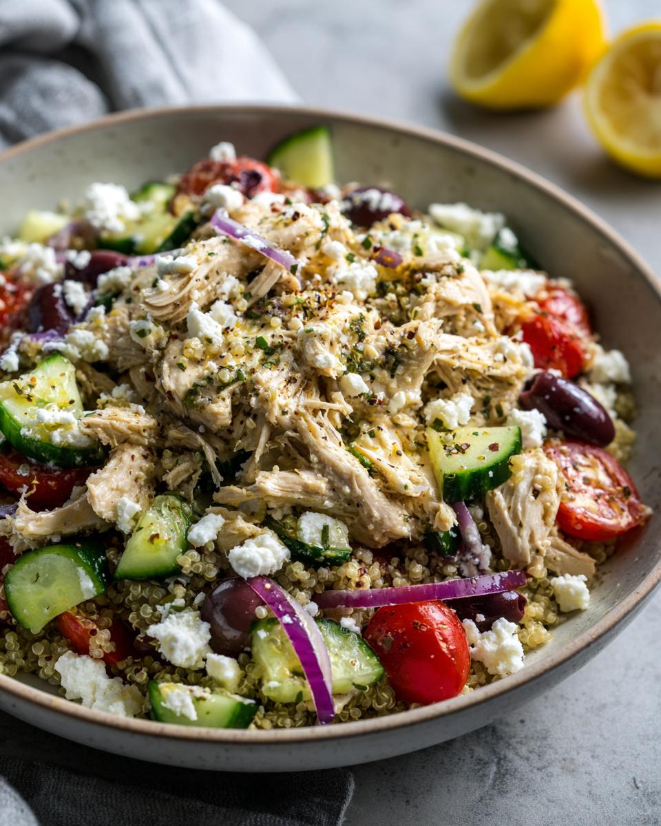 mediterranean chicken hummus bowl high protein meal - detail 1