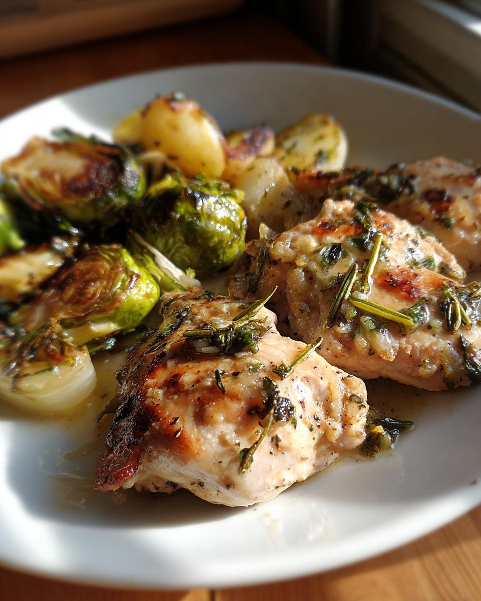 one pan garlic butter chicken vegetables - detail 1