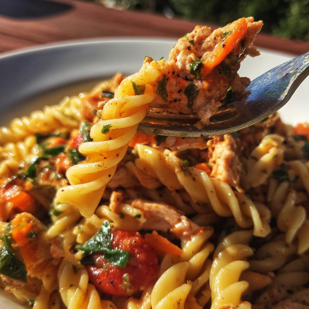 one pot turkey vegetable pasta quick recipe - detail 1