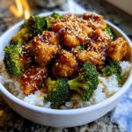 sesame ginger chicken broccoli bowl healthy recipe