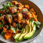 spicy chicken sweet potato bowl