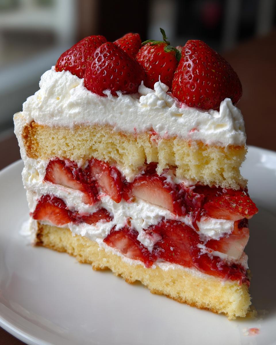 strawberry shortcake layered cake fresh berries - detail 1