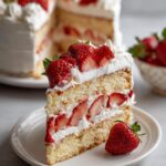 strawberry shortcake layered cake fresh berries