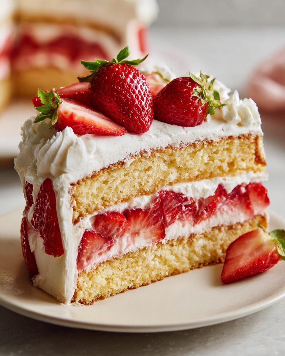 strawberry shortcake layered cake fresh berries - detail 2
