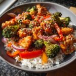 sweet chili chicken veggie bowl quick dinner recipe